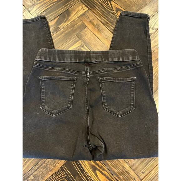 Nine West Black Pull On Skinny Jean Pants Women 12 Goth Grunge Stretchy Dark - Picture 12 of 12